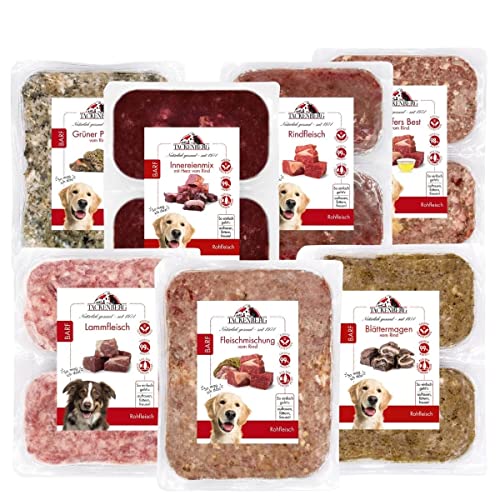 TACKENBERG Barf Rindermix-Paket für Hunde. 20kg Barf Fleisch für Hunde