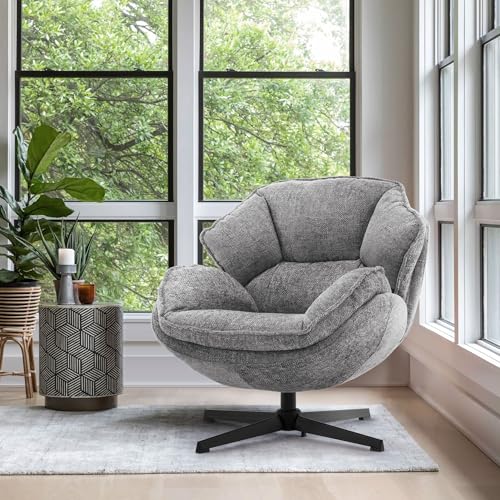 IWMH Sessel Wohnzimmer Drehbar, Schlafzimmer Loungesessel mit Metallbeinen