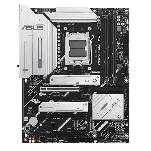 ASUS PRIME X870-P Mainboard Sockel AM5 (AMD, ATX, PCIe 5.0, DDR5, 14+2+1 Power Stages, 4x M.2, 2,5Gb Ethernet, USB-C 40Gbps)