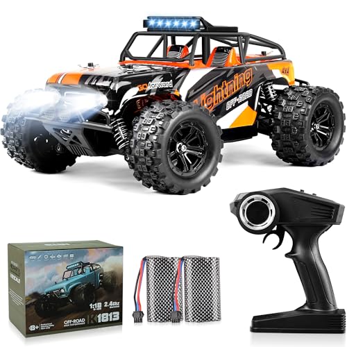 JOYTREKY Ferngesteuertes Auto - RC Auto 1:18 Monster Truck 40KM/H 4WD Geschenk fürTeenager Erwachsene 2.4GHz Wasserdichtes Geländefahrzeug