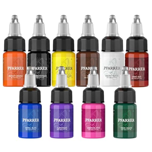 PFARRER Tattoo Farbe Set 1/2oz (15ml) Ink 10 Colors Inks Set TI7003EU-15-10