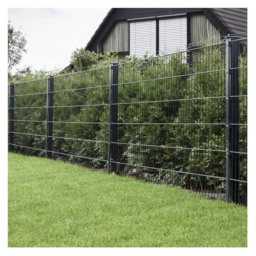 HORI Doppelstabmattenzaun I Zaun Komplettset I verschiedene Längen und Höhen – mit Klemmhalter Anthrazit,Grau RAL 7016 Höhe 183 cm Länge 5 m