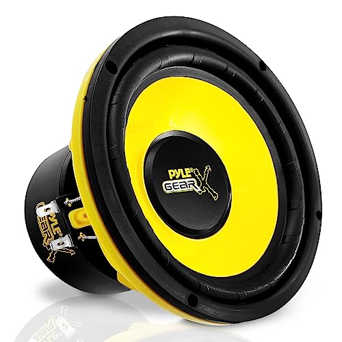 Pyle Hifi Lautsprecher Box, Lautsprecher Auto – Einbaulautsprecher als Auto Lautsprecher 165mm passend für OEM Standard, Woofer Autolautsprecher, Auto Box mit 300W & 60Hz–20kHz, Lautsprecherbox Gelb