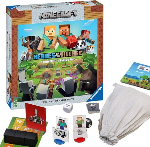 Ravensburger 20914 Minecraft Heroes of The Village - Kooperatives Familienspiel für 2-4 Spieler ab 7 Jahren