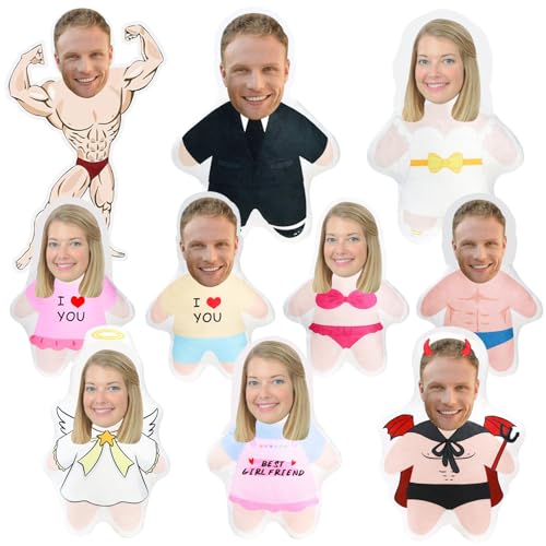 Personalisiert Kissen mit eigemen Foto,3D Gesicht Kissen Personalisiert 10/20/30/50/75 cm,Foto-Kissen Bedrucken Lassen,Lustige FOTOGESCHENK Für Freund