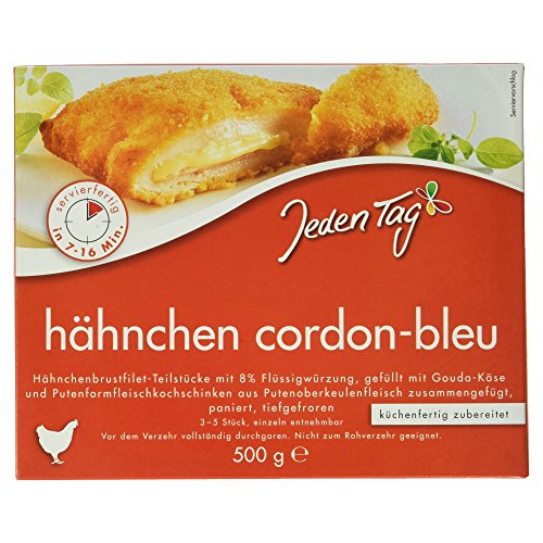 Jeden Tag Hähnchen Cordon Bleu, 3-5 Stück, 500g (Tiefgefroren)