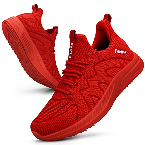 Feethit Turnschuhe Damen Leichtgewichts Atmungsaktiv Sportschuhe Sneaker Rot 39