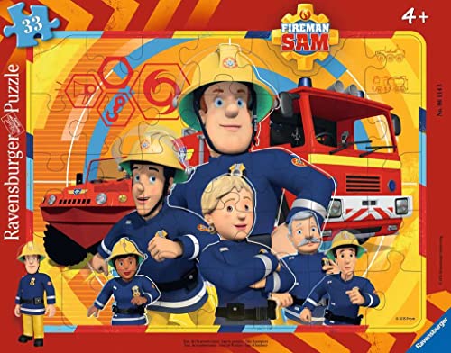 Ravensburger Kinderpuzzle - 06114 Sam, der Feuerwehrmann - Rahmenpuzzle für Kinder ab 4 Jahren, mit 33 Teilen