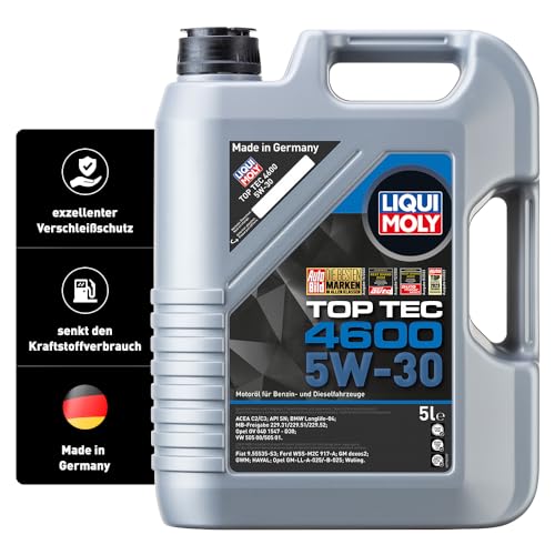 LIQUI MOLY Top Tec 4600 5W-30 | 5 L | Synthesetechnologie Motoröl | Art.-Nr.: 3756, farblos