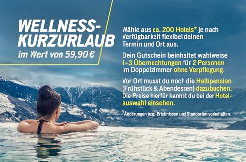 JOCHEN SCHWEIZER Geschenkgutschein: Wellness Kurzurlaub für 2 (3 Nächte)