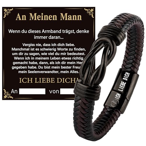 Merclix Geschenke für Männer Geburtstag Armband Ich Liebe Dich Valentinstag Geschenke für Ihn Jahrestag Freund Ehemann Mann Weihnachten