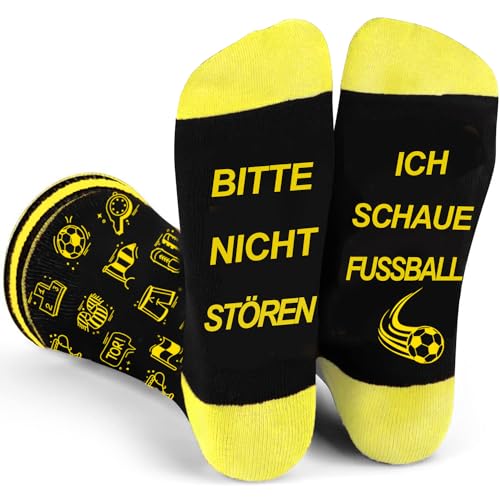 Dortmund Fanartikel Lustige Socken Fussball Geschenke für Männer bitte nicht stören socken Geburtstagsgeschenk Fußball Herren Vatertaggeschenke kleinigkeit Geaschenk zum Papa Opa Kinder Fussballfans