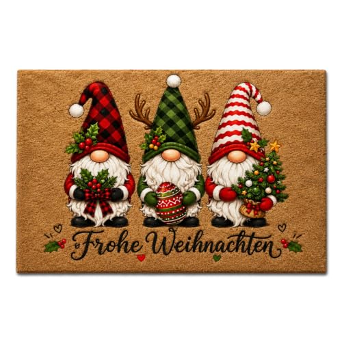 40x60cm Kristallvelours Weihnachtsteppich - mit Weihnachtswichtel Motive