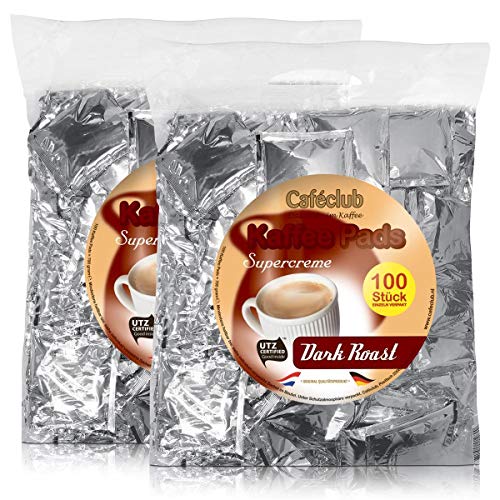 2x Cafeclub Dark Roast Kaffeepads Megabeutel je 100 stk. dunkle Röstung einzeln verpackt