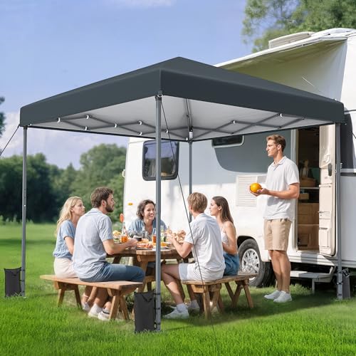 DWVO Pavillon Faltpavillon 3x3M, Faltbarer Stabil Pop up Wetterfester Gartenpavillon mit Schutz, höhenverstellbar für alle Jahreszeiten ideal für Märkte Pool Wasserdicht und robust Grau