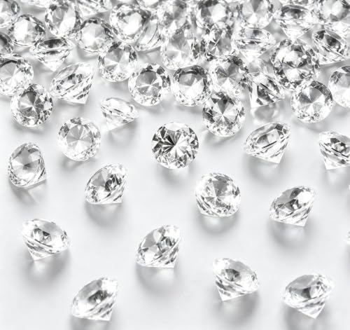 200 Stück Deko Diamanten 20mm, Acryl Kristalle Transparent Streudeko
