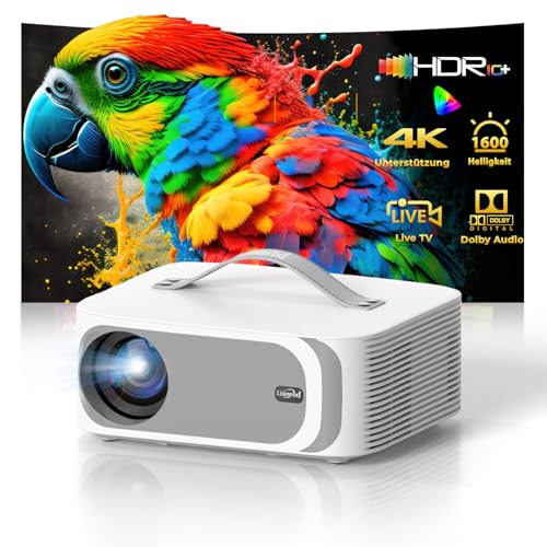 Beamer Passend für Netflix Dolby Audio|1600 Lisowod HDR10 Mini Beamer 4K Heimkino mit eARC CEC | Auto Fokus & Trapezkorrektur Smart Projektor | Bluetooth 5.4 WiFi6 | Für Familienkino und WM-Party