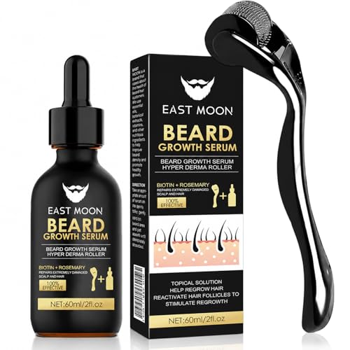 Beard Oil,Premium Bartöl 60 ml und Bartroller,Bartwuchs,Bart Öl Herren mit angenehmen Duft,bartöl herren,für die tägliche Bartpflege,Unterstützt Bartwachstum