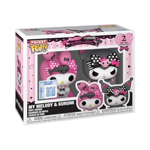 Funko Pocket Pop! Hello Kitty - (Kuromi + 20th) - K/Mystery Mini - K/Mystery Mini 2 Packung - (SE) - Keychain - Neuartiger Schlüsselanhänger - Vinyl-Minifigur Zum Sammeln - Strumpffüller - Anime Fans