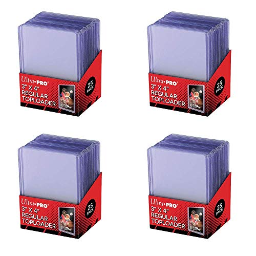 Ultra PRO Toploader 3x4 für Pokemon Karten - 100 Stück Hochwertige Kartenhüllen für Pokemon Sammelalbum & Booster - Schützt Magic, Fortnite Karten - Transparent & Dick