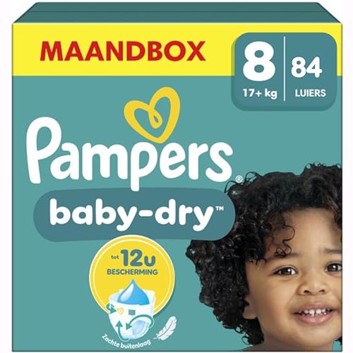 Pampers Baby Dry – Größe 8 – Monatspackung – 84 Stück – ab 17 kg