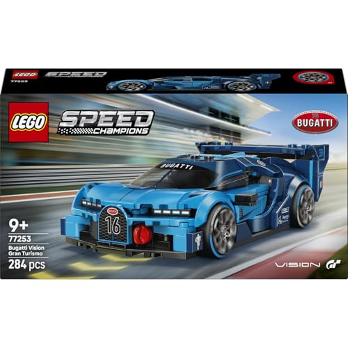 LEGO Speed Champions Bugatti Vision GT Hypersportwagen 77253 | Spielzeug ab 9 Jahren für Jungen, Modellbau mit sammelbarer Fahrer Minifigur, Motorsport Fans, Geschenk für Kinder, 284 Teile