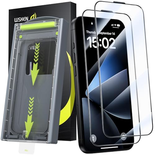 WSKEN für iPhone 13 Pro Max/14 Plus für Panzerglas - [Automatische Staubentfernung][Einfache Installation] 9H Härte HD-Klar Schutzfolie Full Screen Displayschutz Folie,Anti-Fingerabdruck,Bläschenfrei