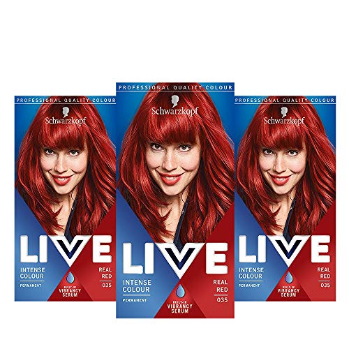 Schwarzkopf Intensiven Farben Permanentes Haarfärbemittel, 35 Echtes Rot set of 3