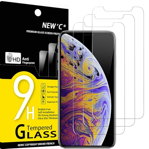 NEW'C 3 Stück für iPhone 11 Pro Max, XS Max für Panzerglas, Frei von Kratzern, 9H Härte, HD Displayschutzfolie, 0.33mm Ultra-klar, Ultrabeständig