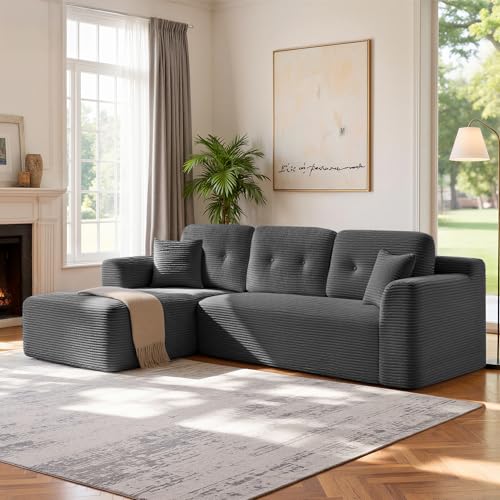 VASAGLE Ecksofa, Keine Montage erforderlich, modulares Sofa, 244 cm breit
