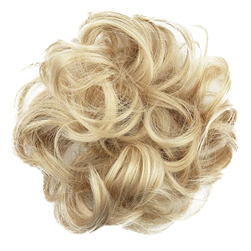 CAISHA Haarteil Haargummi Hochsteckfrisuren Brautfrisuren Voluminös Gelockt Unordentlich Dutt Kunstfaser DM15cm Blond Mix G28A