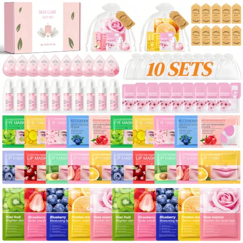 80 Pcs Hautpflege Geschenkset für Frauen Beauty Set Women, übernachtung Spa Party Zubehör Sets Mädchen mit Gesichtsmasken,Augenpad,Lippenmasken,Gastgeschenke Geburtstage Weihnachten Adventskalender