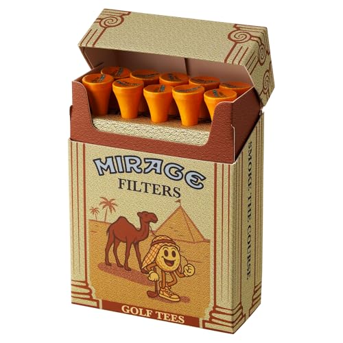 Mirage Sports - Mirage Filters | Premium Golf Tees | 10 Stück | 83mm | Zigarettenschachtel-Look Design | Smoke The Course Edition | Zigaretten-Look Tees | Golf Geschenk | Golfer Geburtstag
