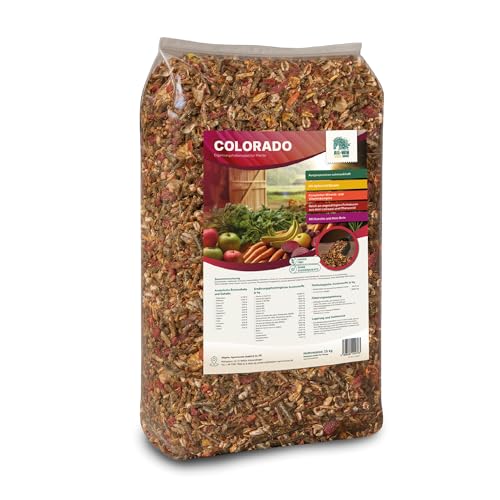ALL-WIN Horse Colorado Müsli 15 kg | Haferfreies Pferdefutter | mit Apfel, Banane & Kräutern | Hohe Schmackhaftigkeit – Ergänzungsfuttermittel für Vitalität & Glanz