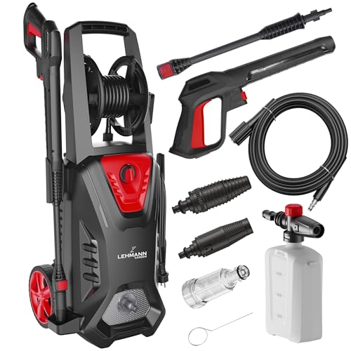 LEHMANN Hochdruckreiniger mit Aluminiumpumpe, 240 bar Arbeitsdruck, 480 l/h Fördermenge, 2200 W Leistung, 10m Hochdruckschlauch, kompakter Flächenreiniger (Missouri)