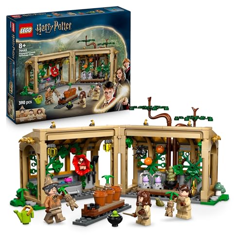 LEGO Harry Potter Schloss Hogwarts: Kräuterkundeunterricht – Spielset mit Neville Longbottom, Hermine Granger, Professor Sprout, 3 Alraunen und Gewächshaus – Geschenk für Kinder ab 8 Jahren – 76445