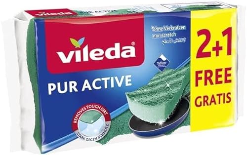 Vileda Glitzi PurActive Reinigungsschwamm, 2+1 Sparpack
