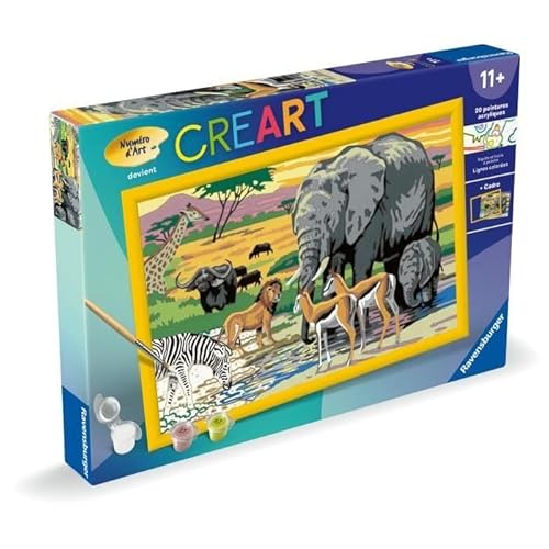 Ravensburger CreArt Kids 31 x 21 cm – Kunstnummer – Savanne – Malen nach Zahlen – ab 11 Jahren – 25999