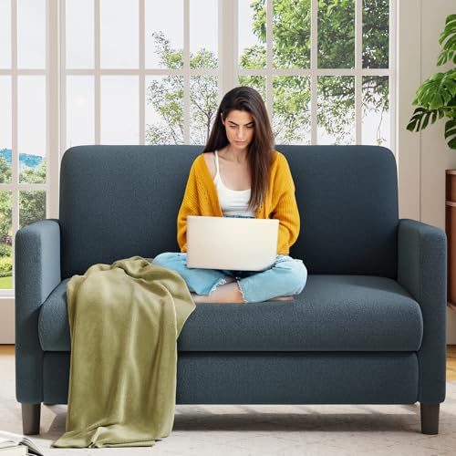 Welzona Sofa 2 Sitzer Klein, 130cm Teddy Kleines 2er Sofa für Wohnzimmer