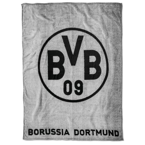 Borussia Dortmund BVB Fleecedecke grau 150 x 200 cm
