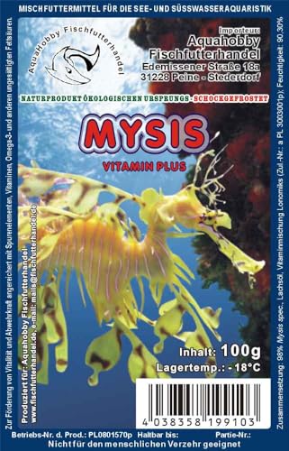 Mysis 100 g Frostfutter Blister – Hochwertiges Zierfischfutter für Süß- & Meerwasser | Proteinreiches Frostfutter für Fische, Garnelen & Wirbellose (10x100Gr)