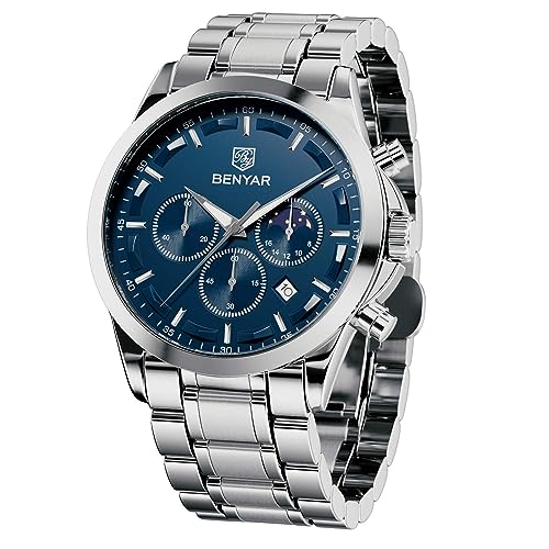 BENYAR by Uhren Herren Chronograph Analog Quarz Wasserdicht Herrenuhr Leuchtende Datum Mode Uhren Geschenk fur Männer