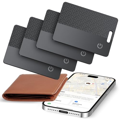 Dünne Geldbörsen-Tracker-Karte (nur iOS), Tracking Card mit Apple Find My, GPS Tracker, Unterstützt Kabelloses Laden, 10 Jahre Batterielaufzeit für Wallet, Reisepässe, Gepäck, Reisepässe