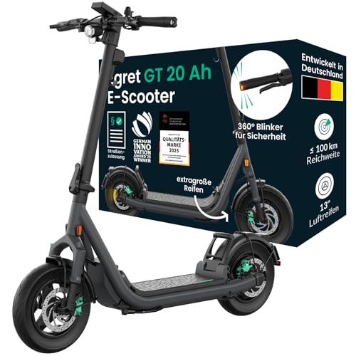 Egret GT Serie E-Scooter mit Straßenzulassung | Bis zu 100 km Reichweite & 20 km/h, 13
