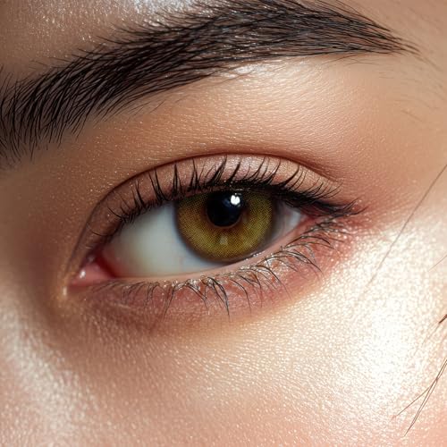 Elizzm Farbige 3-Monatslinsen Olivgrün – 2 Stück (1 Paar), natürlich, ohne Sehstärke - Golden Olive