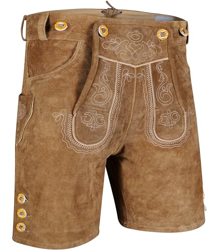 TR Martha Premium Lederhose für Herren (52, Hellbraun)