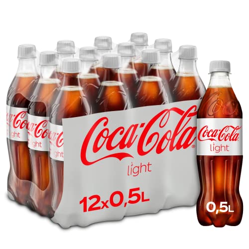 Coca-Cola Light - prickelndes Erfrischungsgetränk mit originalem Coke-Geschmack - ohne Zucker und ohne Kalorien - koffeinhaltiger Softdrink in Einweg Flaschen (12 x 500 ml)