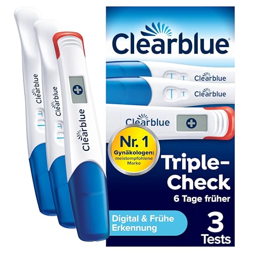 Clearblue Schwangerschaftstest Triple-Check Ultra Früh Kombipack, Ergebnisse 6 Tage Früher, 3 Tests
