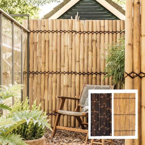 DE-COmmerce Sichtschutz aus Bambus Zaun Gartensichtschutz Zaunelement XXL SLIM Nature (BxH) 90 cm x 180 cm
