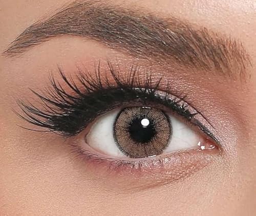 ICONIC farbige Kontaktlinsen HAZEL – stark deckende Monatslinsen für 3 Monate in Dunkelbraun, besonders natürliches Ergebnis für alle Augen - 1 Paar…